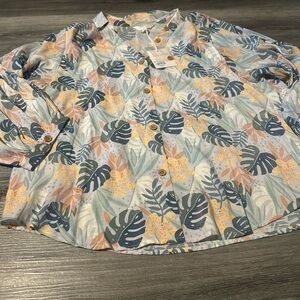 LC Lauren Conrad Pastel Botanical Print Blouse